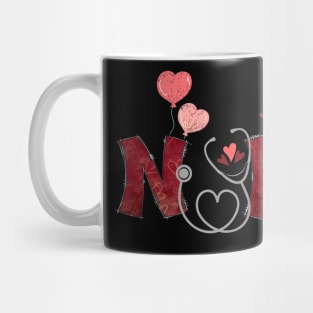 Nurse Valentine's Day Stethoscope Hearts Mug